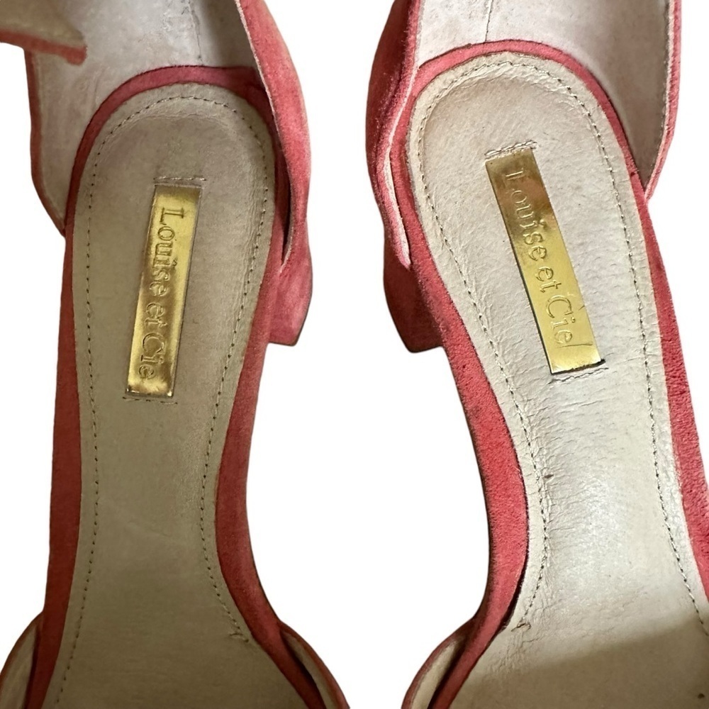 LOUISE ET CIE KARISA ANKLE CUFF PINK SUEDE BLOCK HEEL SIZE 7.5 - Picture 8 of 13